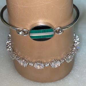 Crystal Tennis Heart Vintage Bracelet Stauer 925